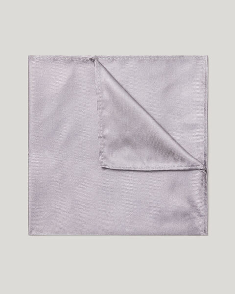 Silk Satin Pocket Square, Light Grey, hi-res